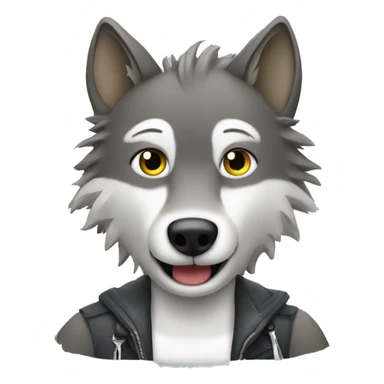 Wolf getting a haircut  sticker