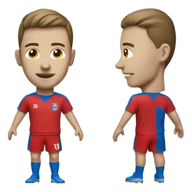 Footballer in blue and red shirt sticker