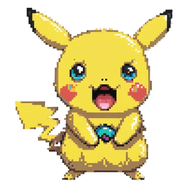 surprised shocked Pikachu with open mouth sticker