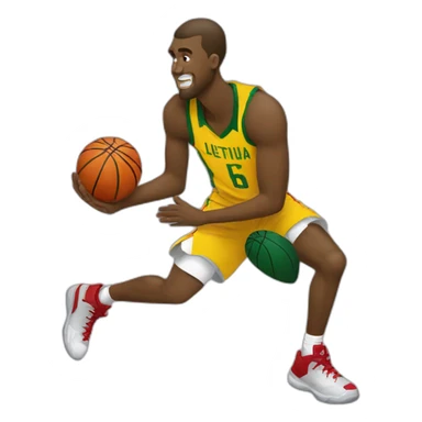 lithuania beating usa basketball sticker