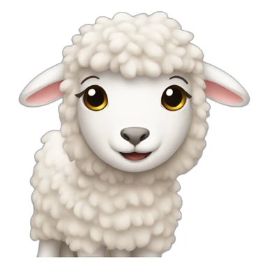 lamb with long hair sticker