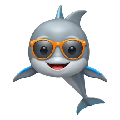 Dolphin with sunglasses sticker