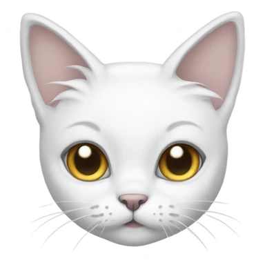 White cat with grey ears and a bow  sticker