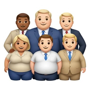 group of overweight politicians standing together sticker