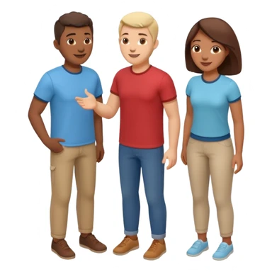 isometric airbnb style render of three people neighbours sticker