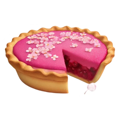 Hot pink pie with cherry blossoms, fruit, and glitter  sticker