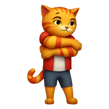 Fire cat hug sticker