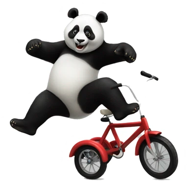 Panda doing backflips on a Tricycle sticker
