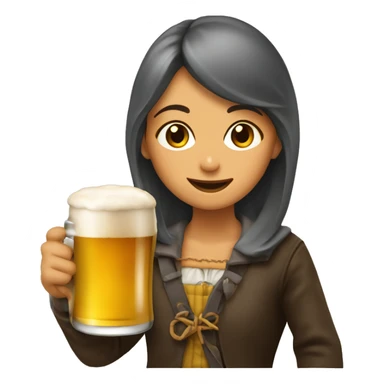 Fille avec un mulet long buvant de la bière  sticker