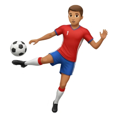 soccer player kicking a ball forward sticker