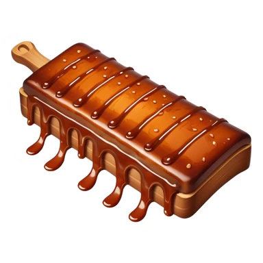 bbq ribs object icon, cooked ribs with barbecue sauce glaze, 3D cartoon, mobile game icon style, clean background, no text, no watermark
 sticker