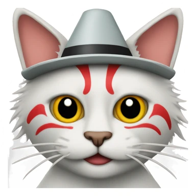 Organigramme cat with clown hat and nose sticker