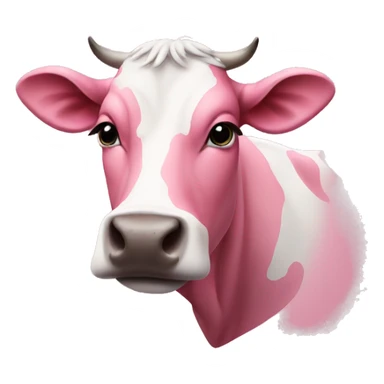 cow wearing a pink hoodie  sticker