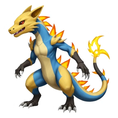 Salandit-Marowak-Manectric-Zeraora-Fakémon-hybrid-creature (full body)  sticker