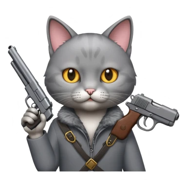 Cat holding a gun  sticker