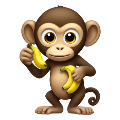 Monkey holding a banana sticker