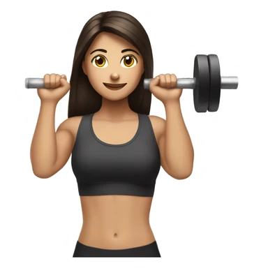 brunette girl lifting weights sticker