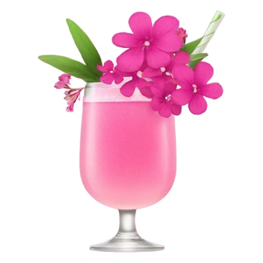 Cocktail with pink flowers sticker