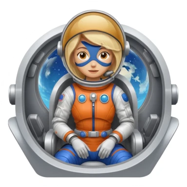 perra rubia arriba de nave espacial sticker