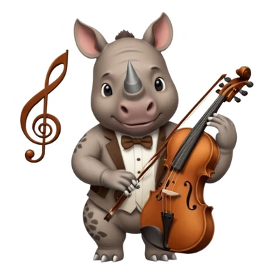 Rhino playing playing violin sticker