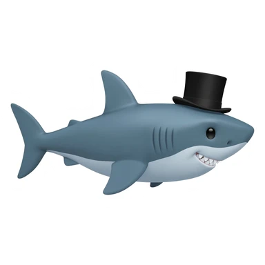 Shark with a top hat sticker