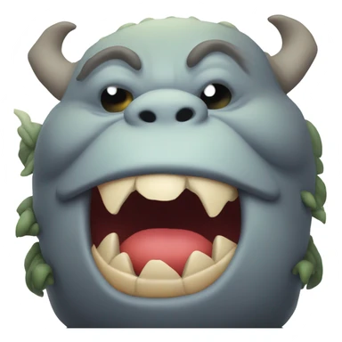 Fat man smooching terrifying creature sticker