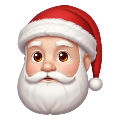 Santa Claus head with rosy cheeks, white beard, and red hat with white trim sticker