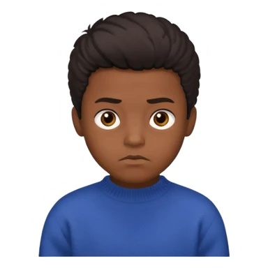 black boy with medium 4b hair serious face expression and dark brown eyes and sweater  sticker