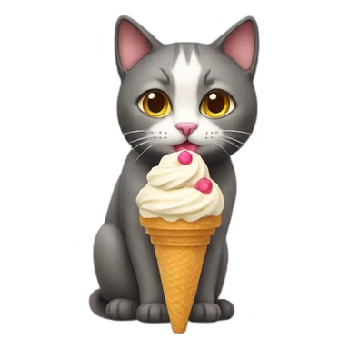 Cat with ice-cream  sticker