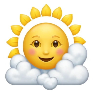 yellow heart with a sun and clouds sticker