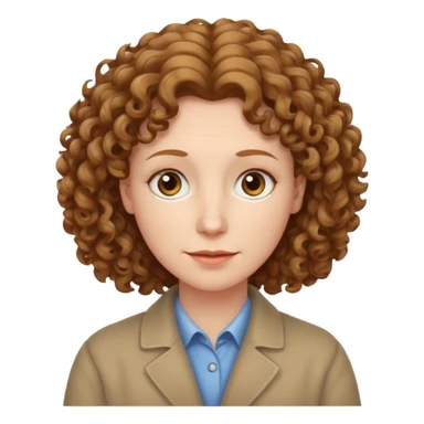 really long hair light brown curly pale skin middle age but really long hair sticker