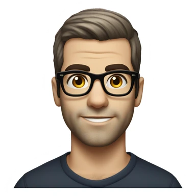 Zachary Quinto with glasses small head very short hair sticker