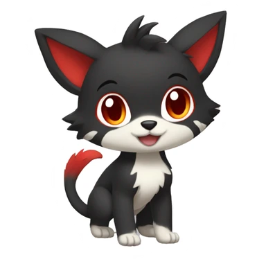 Cute cool black red animal hybrid Fakemon full body sticker