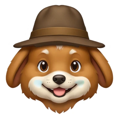 Dog wearing a hat sticker