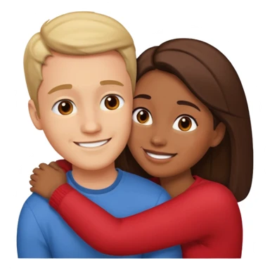 Two people hugging looking at each other, one male one female sticker