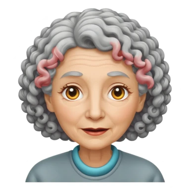 hazme una senora blanca rizada mona viejita sticker