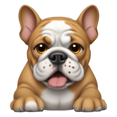 un bulldog frances haciendo ✌🏻 sticker
