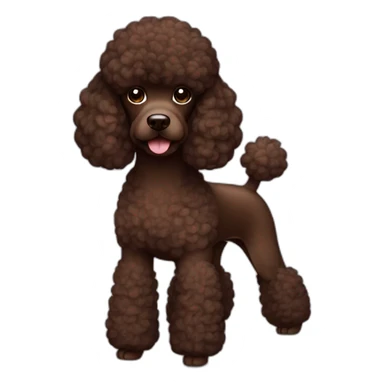 Chocolate poodle Asian cut sticker