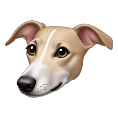 a beige whippet with hearts instead of eyes sticker