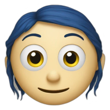 Coraline with buttons eyes sticker