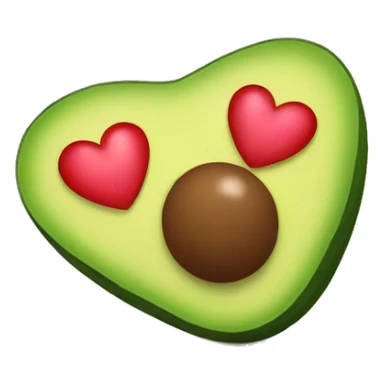 Avocado with hearts sticker