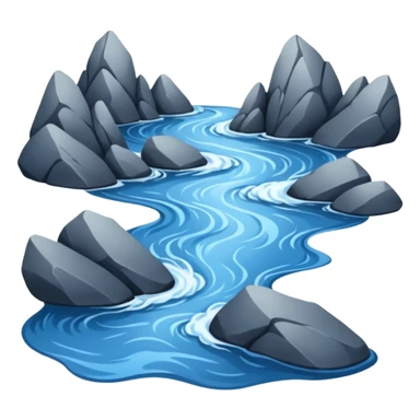 close-up of a wild river between two rocks sticker