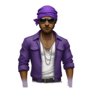 purple bandana gangster sticker