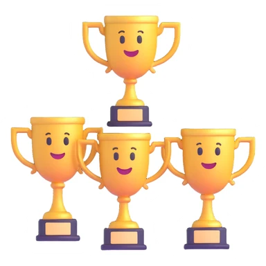 3 trophy emoji holding a trophy sticker