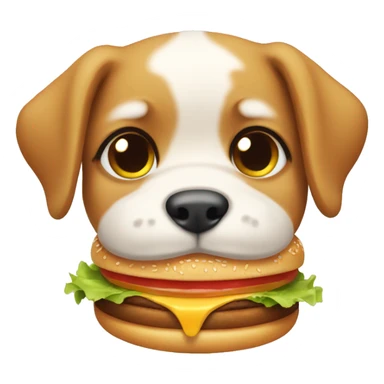 Puppy eating burger  sticker