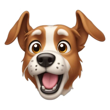 Surprised dog with hairy big ears sticker