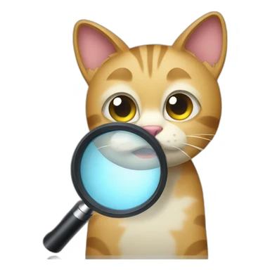 cat searching with a magnifier glass sticker