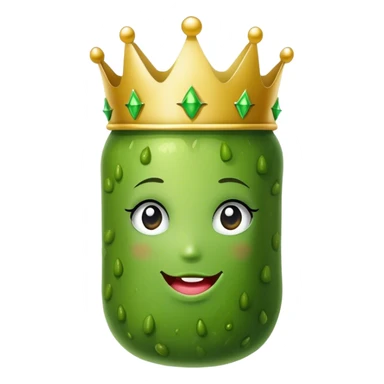 pickle wearing a princess crown sticker