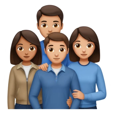 Throuple brunettes 2 girls 1 guy sticker