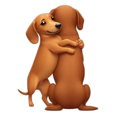 wiener dog hugging human sticker